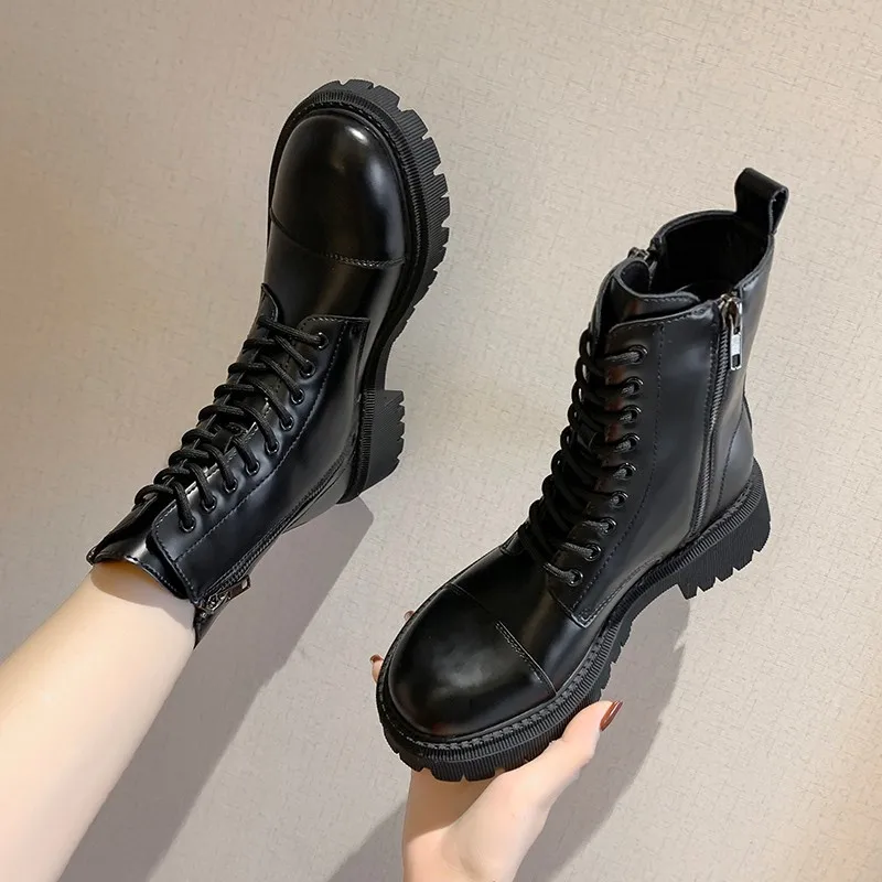 Dr. Martens/женские ботинки Коллекция 2020 года Женские рыцарские сапоги на платформе