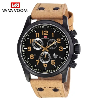 

Waterproof Military Watch Men Top Brand Luxury Outdoor Sport Wrist Watches Cozy Leather Strap Calendar Quartz Male Clock Hodinky