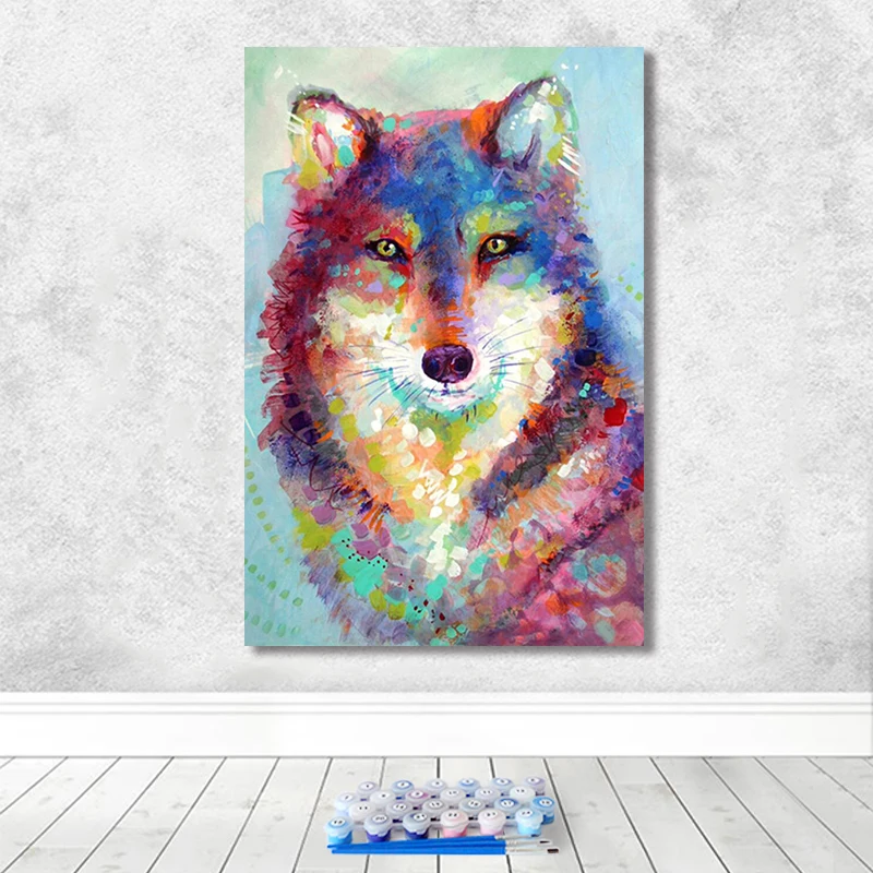 DIY digital painting abstract animal creative animal painting art living room hand-painted decorative painting decompression - Цвет: 4684