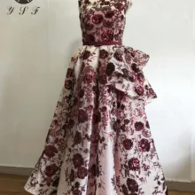 Новое прибытие Бургундия V шеи Кружева короткий рукав чай Длина Кружева платья выпускного вечера