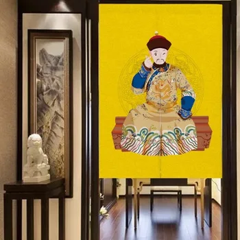 

Chinese style imperial robe fabric cotton linen curtain home bedroom kitchen dormitory bathroom half curtain