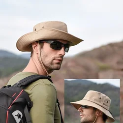 Outdoor Sunshade Hat Men's Mountaineering Hat Big Brim Breathable Hat Men's Sunscreen Hat Sunscreen Fisherman's Hat
