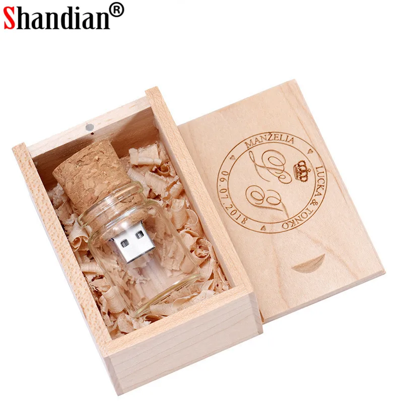 USB флеш накопитель SHANDIAN в стеклянной бутылке 64/32/16/4 гб|USB флэш-накопители| |