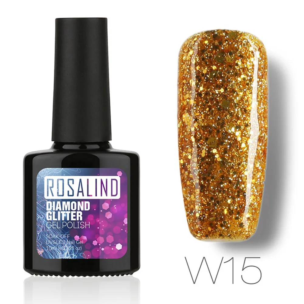 O ROSALIND10ML бриллианты гель лак для ногтей Гель-лак УФ светодиодный голографический лак для ногтей лак для стемпинга - Цвет: O