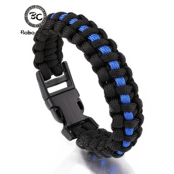 Outdoor Camping Bracelets Men Emergency Pulseras Plastic Buckle Braided Cobra Emergency Survival Rope Paracord Wristband Jewelry