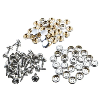 

30 Set Snap Fastener Screw Buttons Stainless Steel Push Button Cover Plane Tent Boat Camping Car Canopy with Fixing Tools