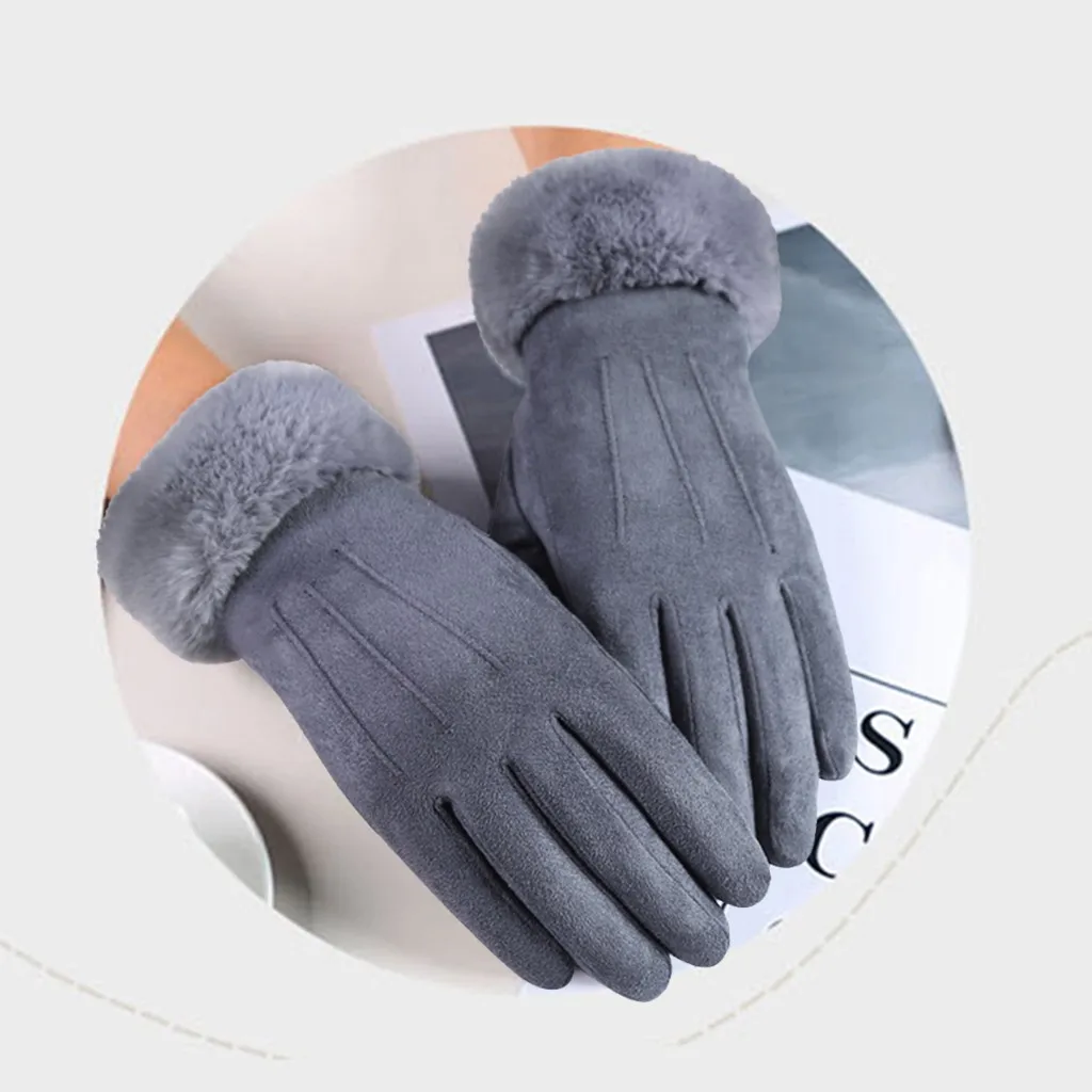 Женские перчатки новые осенние и зимние модные ветрозащитные теплые бархатные толстые перчатки для вождения с сенсорным экраном для улицы#45
