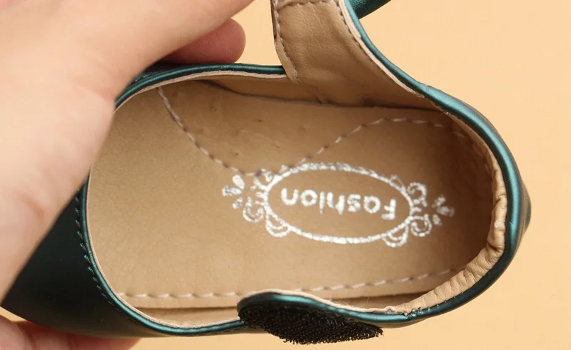 Детская нескользящая Мягкая обувь для девочек из искусственной кожи однотонная обувь принцессы с круглым бантом для Новорожденные Девочки Малыши