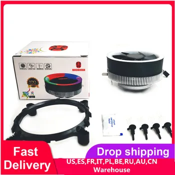 

Hot seliing Computer Case Fan 100mm 3Pin 12V Quiet Cooling Fan RGB LED High Airflow CPU Cooler