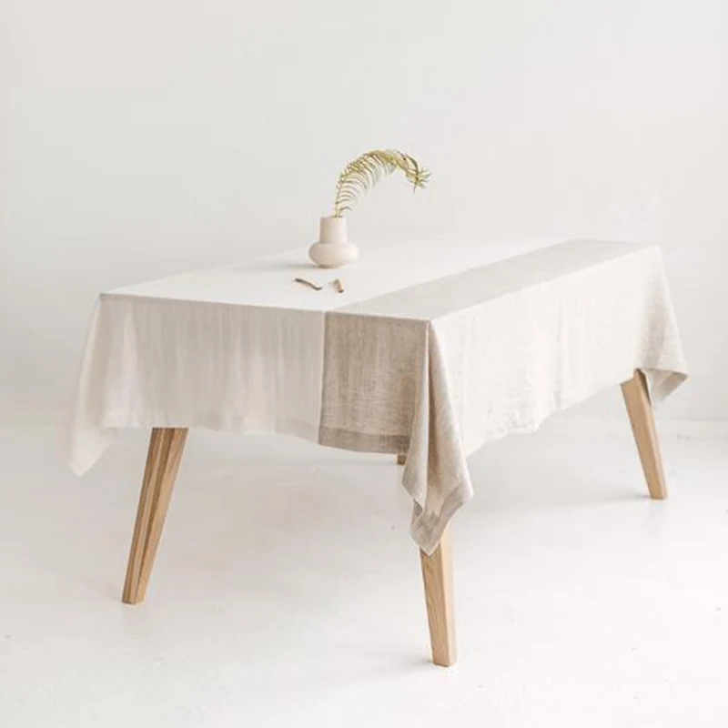 

100%Pure Linen Tablecloth Natural Fabric European Flax Athena Rectangular Tablecloths for Dining Kitchen Indoor & Outdoor TJ7637