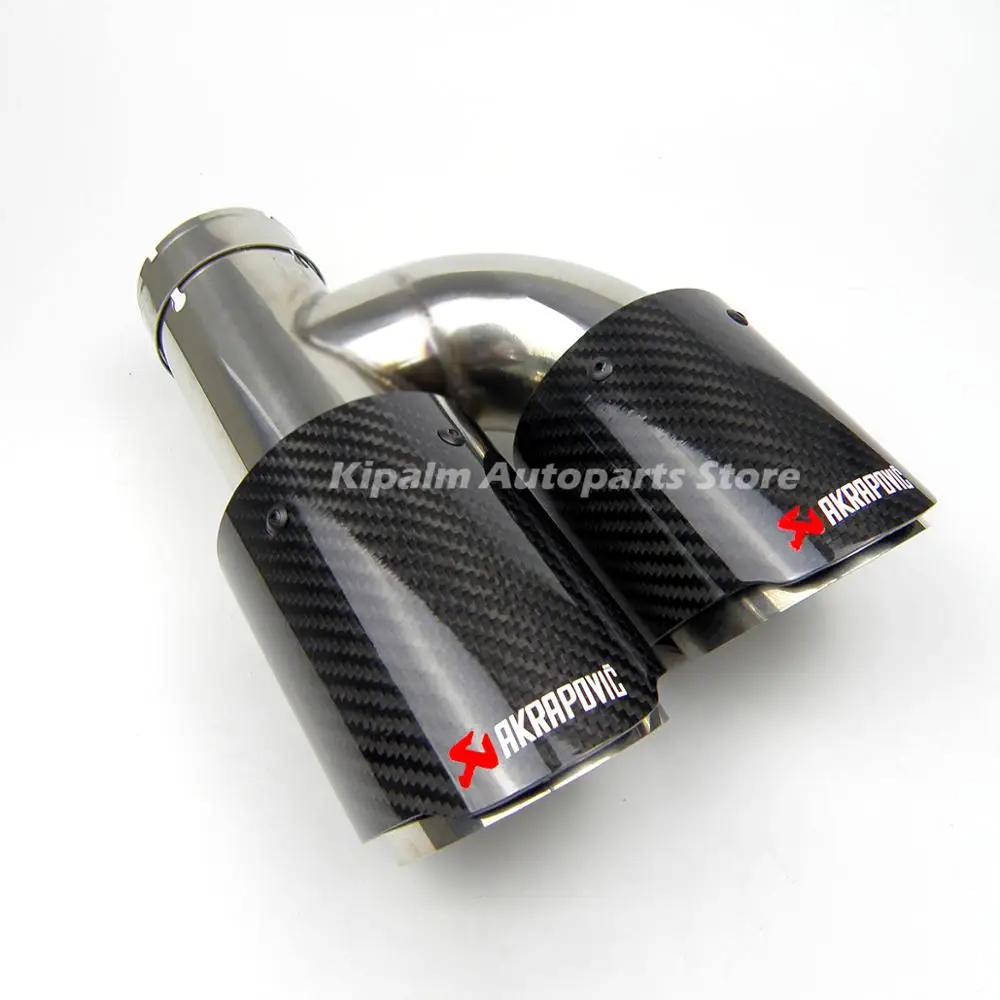 Универсальный автомобильный Akrapovic двойной выхлопной трубы прямой край