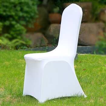 

50/100pcs Universal Cheap Hotel White Chair Cover Office Lycra Spandex Chair Covers Weddings Party Dining Christmas Event Decor