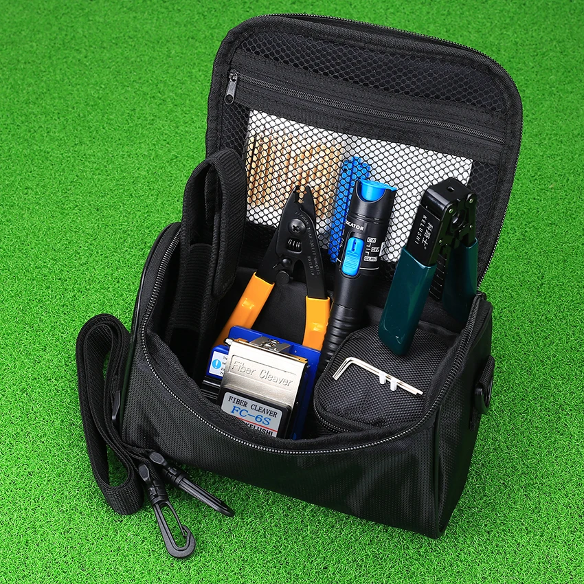 13 Pcs/Set FTTH Fiber Optic Tools Kit with FC-6S Cleaver and  5mW Visual Fault Locator Wire Stripper