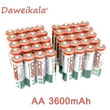 Новая батарея AA 3600 1,2 v перезаряжаемая батарея AA 3600mAh Щелочная v аккумуляторная батарея для часов игрушки батареи камеры