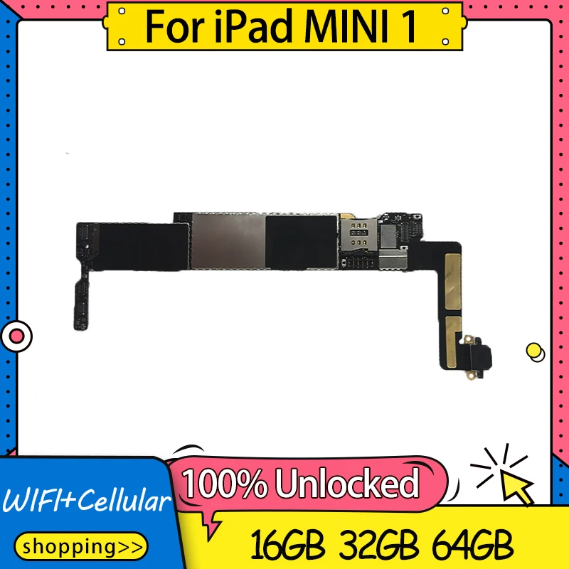 Разблокированная материнская плата для iPad Mini 1 Wi Fi + Celluar 3G с системой IOS хорошо