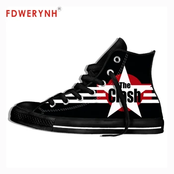 

Men's Canvas Casual Shoes Metal Bands The Clash Strummer Mens Customized Color Lace-up Leisures Platform Shoe Espadrilles