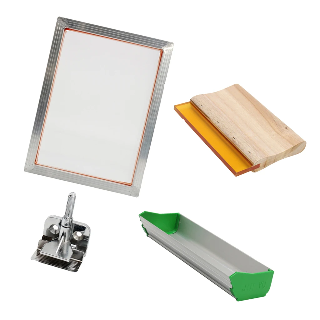 Silk Screen Printing Frames Set, with Squeegee, Clamp for T-Shirt DIY Print