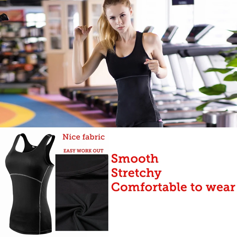 Women's Athletic Sleeveless Vest Compression Quick Dry Yoga Sport Shirts Vest Tights Base Layer Gym Running Quick Dry Tank Top