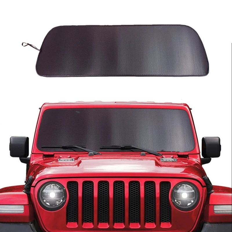 

Солнцезащитный козырек на лобовое стекло, для Jeep Wrangler JL JLU 2018 2019, алюминиевая фольга, солнцезащитный козырек, противоуф-лучевой тепловой экран