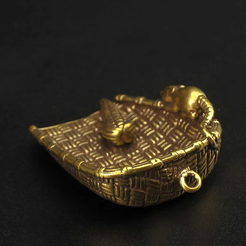 rat corn keychain pendants brass (9)