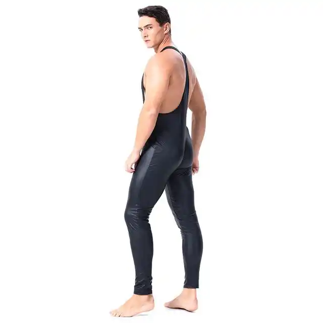 sexy gay mens bondage fetish black stretch pvc