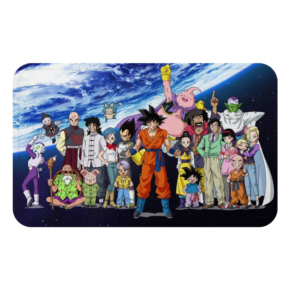 Сон аниме Гоку Dragon Ball персонаж коллекция коврик для ванной ковер декоративный Противоскользящий коврик комната автомобиль пол барная подложка домашний декор для дверей - Цвет: Белый