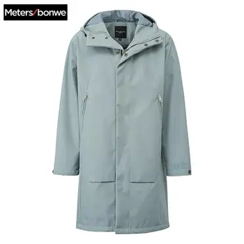 

Metersbonwe Men Spring New Casual fashion trends Long Jacket Trench Coats Men Handsome Hooded Solid Men Long Jacke