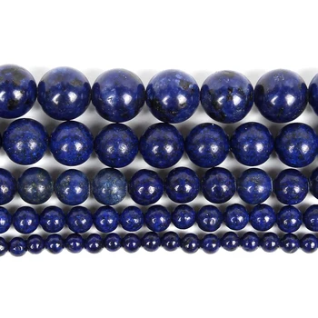 

Natural Stone Smooth Imitation Lapis Lazuli Charm Gem Round Loose Beads For Jewelry Making Needlework Bracelet Diy Strand 4-12MM