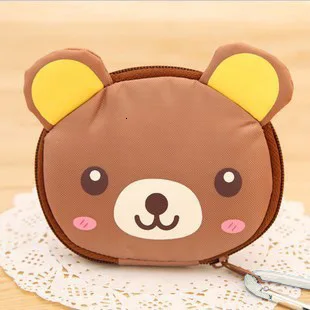 Cartoon Zipper Foldable Shopping Bag Lovely Environmental Protection Bag Portable Waterproof Bring A Hook Accept
