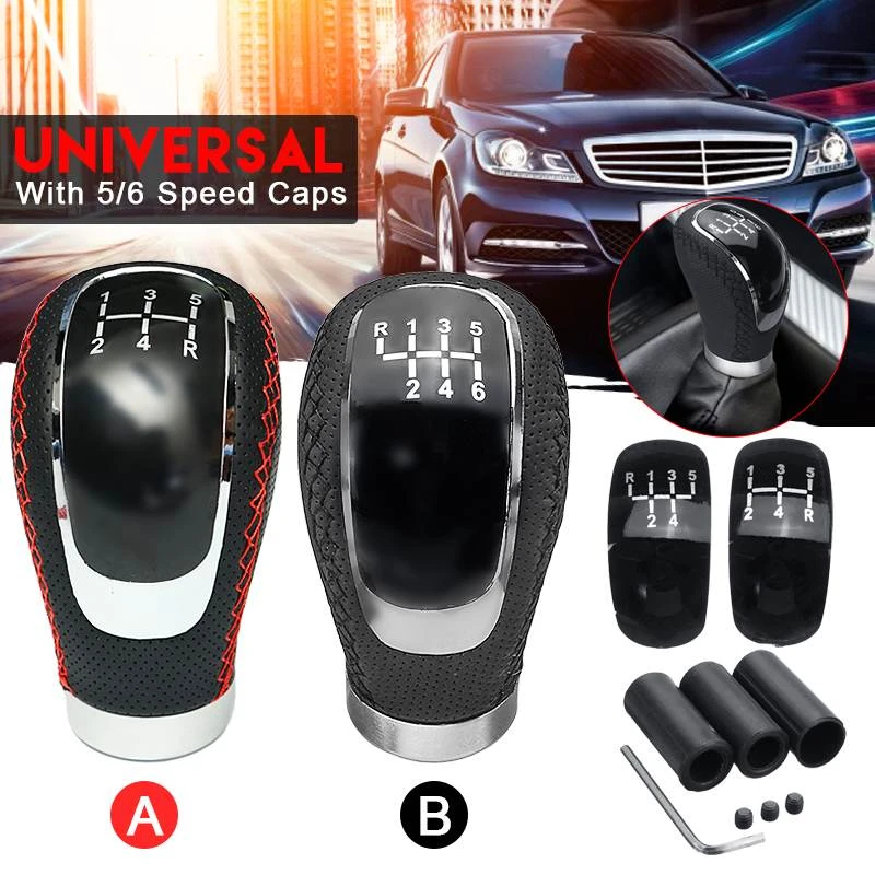 Durable Real Leather Car Truck Manual Gear Stick Shift Shifter Lever Knob Black Durable Real Leather Car Truck Manual Gear Stick Shift Shifter Lever Knob Black