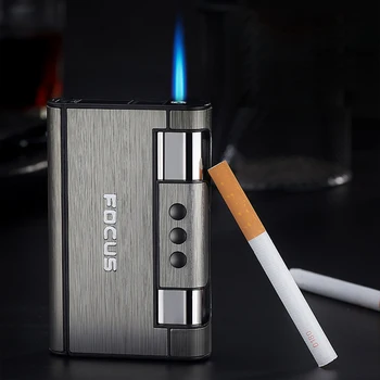 

Automatic Cigarette Case Metal Cigarette Box with Light Smoking Accessories Gadgets for Men
