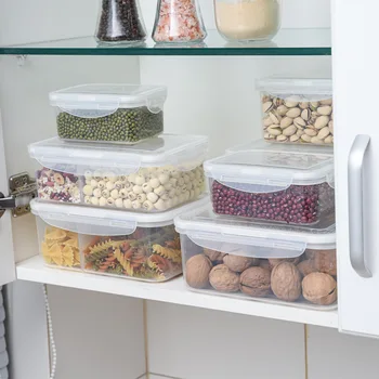 

Refrigerator Storage Freshness Box Sealed Plastic Microwave Oven Heating Container Portable Fruit Bento Box