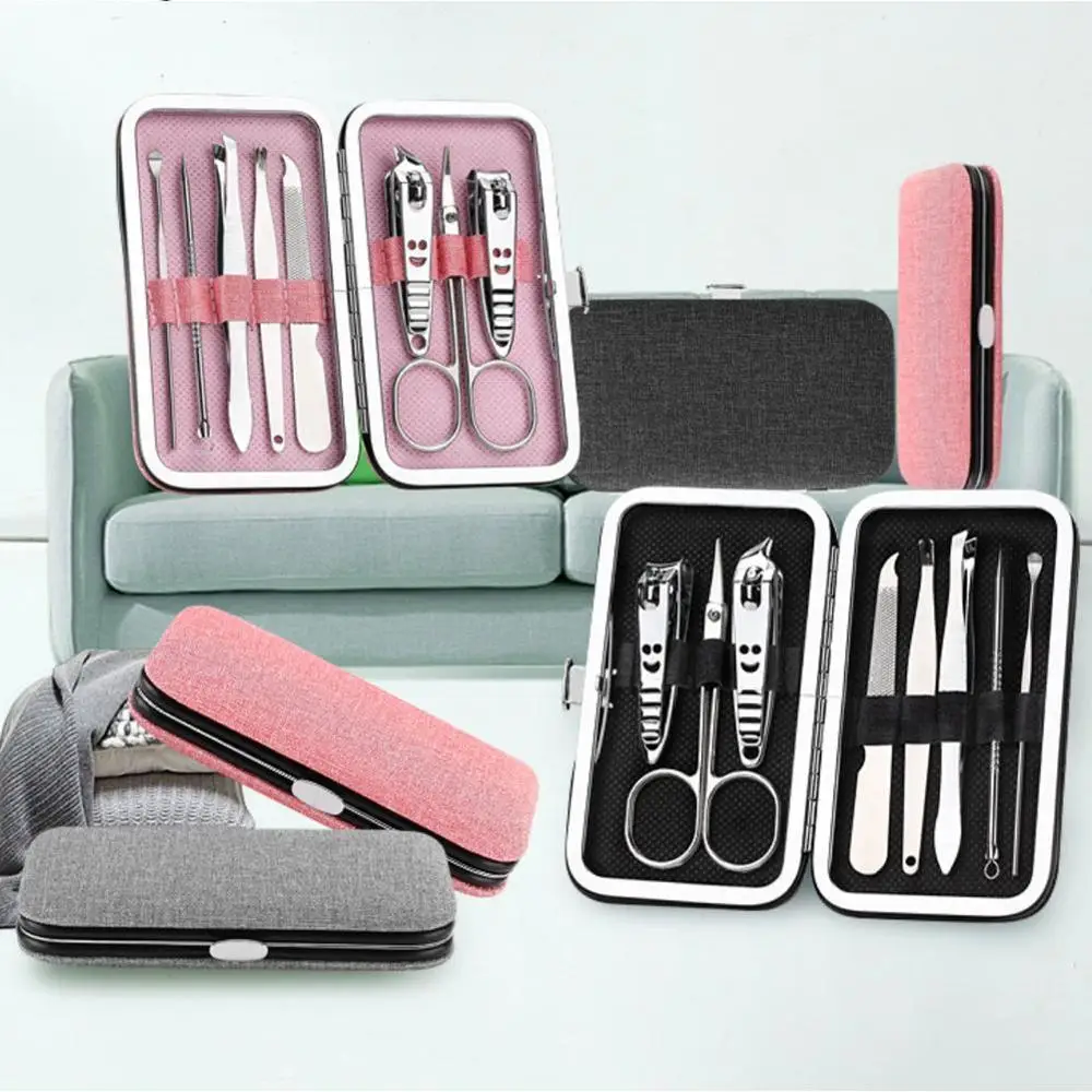 Высокое качество Нержавеющая сталь Черный машинки для стрижки ногтей комплекты триммер уха Палочки Уход за лошадьми набор для педикюра, на палец и нейл-арта Прямая поставка