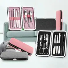 Высокое качество Нержавеющая сталь Черный машинки для стрижки ногтей комплекты триммер уха Палочки Уход за лошадьми набор для педикюра, на палец и нейл-арта Прямая поставка