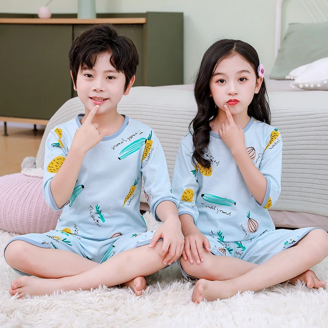 Pyjama d'été à manches courtes pour bébé garçon, ensemble de vêtements de  nuit pour enfant et adolescent de 6, 8, 10, 12 et 14 ans - AliExpress