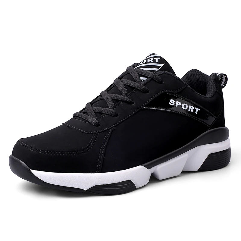 Новая мужская повседневная обувь легкая мужская обувь на шнуровке удобные дышащие спортивные теннисные кроссовки для прогулок Feminino Zapatos - Цвет: Черный