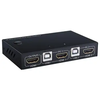 

USB HDMI KVM Switch Box Home Office 4K 30Hz/60Hz Video Display Switcher 2 PC Sharing Keyboard Mouse Printer Switching Splitter