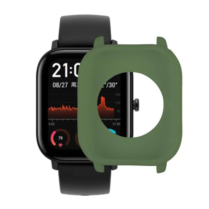 橄榄绿 Защитный чехол для смарт-часов Huami для Amazfit GTS, чехол для часов, мягкая силиконовая оболочка, умные часы, браслет, аксессуары - Цвет: 橄榄绿