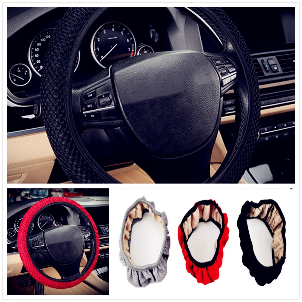 

38cm Car Steering wheel Cover Anti-Slip net styling Auto for Chevrolet Miray Caprice Agile Stingray Aveo5 Matiz Lumina HHR