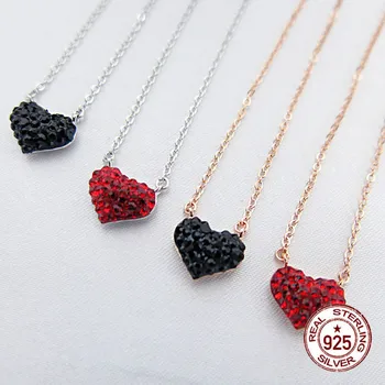 

s925 sterling silver necklace new hypoallergenic peach heart fashion personality style simple style jewelry hot
