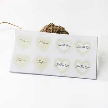 

80pcs/pack Heart-shaped Cake Packaging Transparent Lace Baking DIY Gift Just For You Sealing Stickers