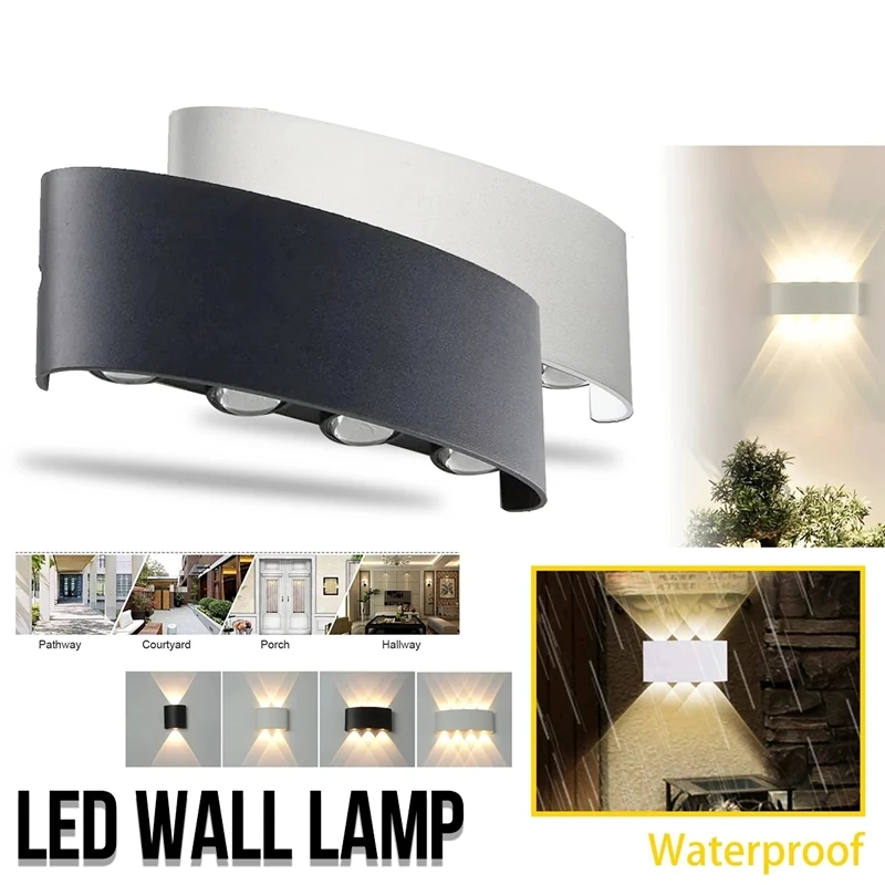 Led Wall Lamp Aluminum Outdoor IP65 Waterproof Up Down Wall Light For Home Stair Bedroom Bedside Bathroom Corridor Lighting wall lights