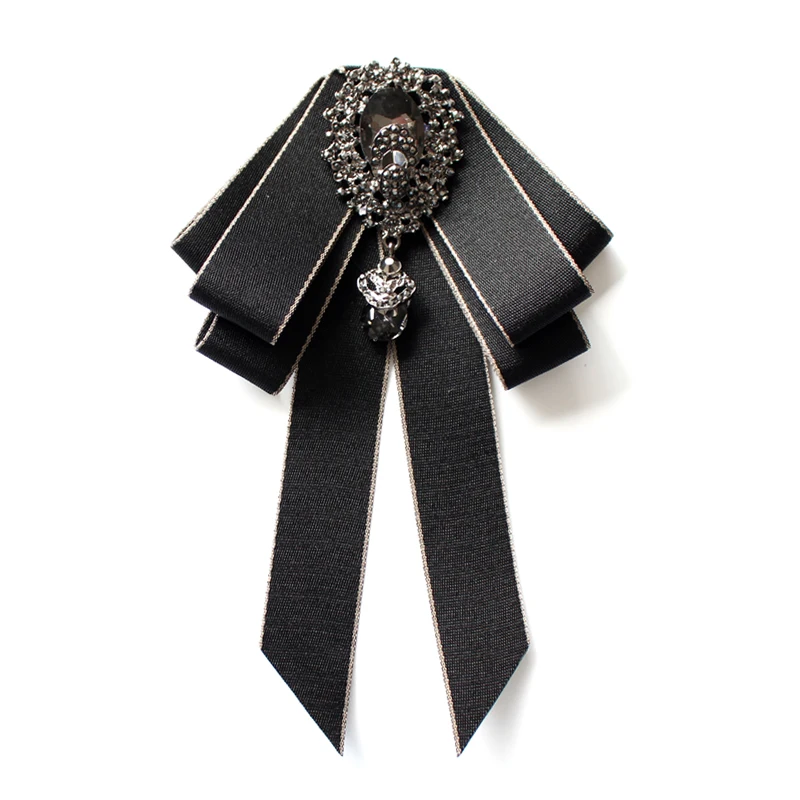 Ribbon Tie Мужская Женская рубашка с воротником, галстук-платок, сплав, стразы, галстук, свадебные, деловые, вечерние, подарок, ленты, галстуки-бабочки аксессуары - Цвет: Ribbon Tie