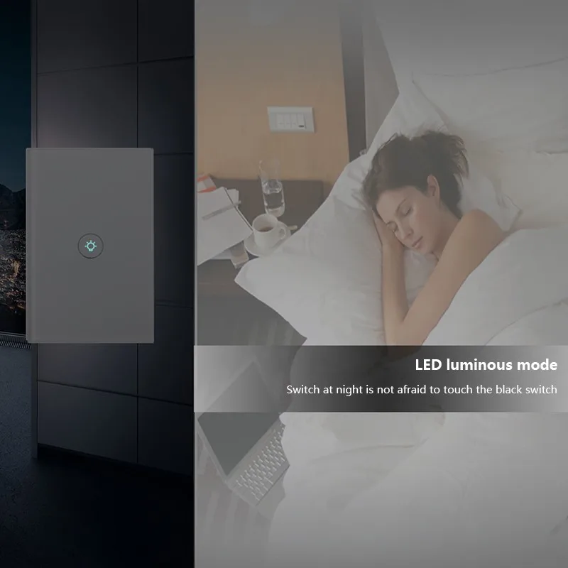 ZUCZUG US/EU Regulations Smart Switch 1/2/3 Gang WIFI Remotely Light Control Wall Switch For Alexa Goole Voice Control Switch