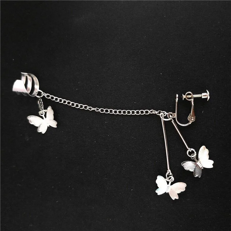 Fashion female ear bone clip cold wind earrings punk cool stud earrings butterfly ear bone clip one earring