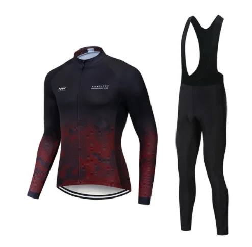 NW primavera транспирируемая Ciclismo Джерси conjunto MTB bicicleta Ropa Ciclismo Ropa de manga larga Ciclismo conjunto - Цвет: Long pants suit
