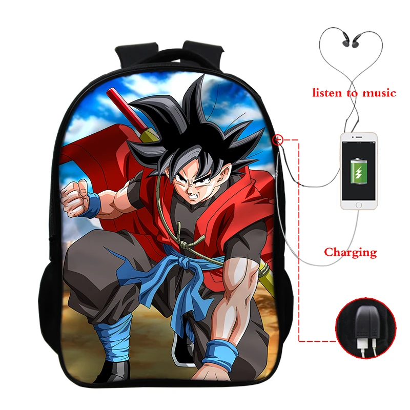 Sac Dos Usb Dragon Ball Z Super Goku разъем для наушников Mochila Dragon Ball рюкзак школьные сумки для девочек-подростков рюкзак для путешествий - Цвет: A14