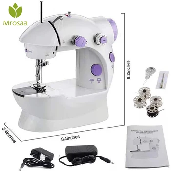 

Mrosaa Portable Household Mini Hand Sewing Machine Needlework Cordless Clothes Fabrics Multifunction Electronic Sewing Machine