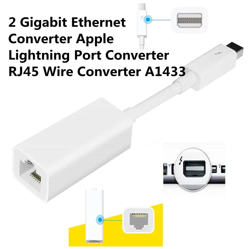 New Thunderbolt 2 Gigabit Ethernet Converter Apple Lightning Port Converter Rj45 Wire A1433 - Pc Hardware Cables & Adapters - AliExpress