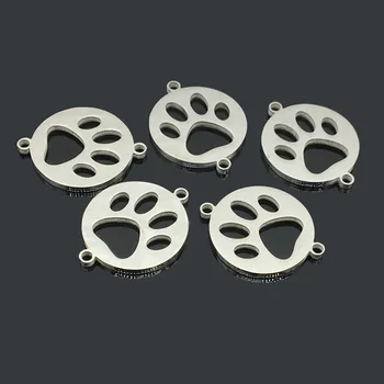 

Stainless steel jewelry accessories fashion glossy animal footprint single hole / double hole bracelet production material